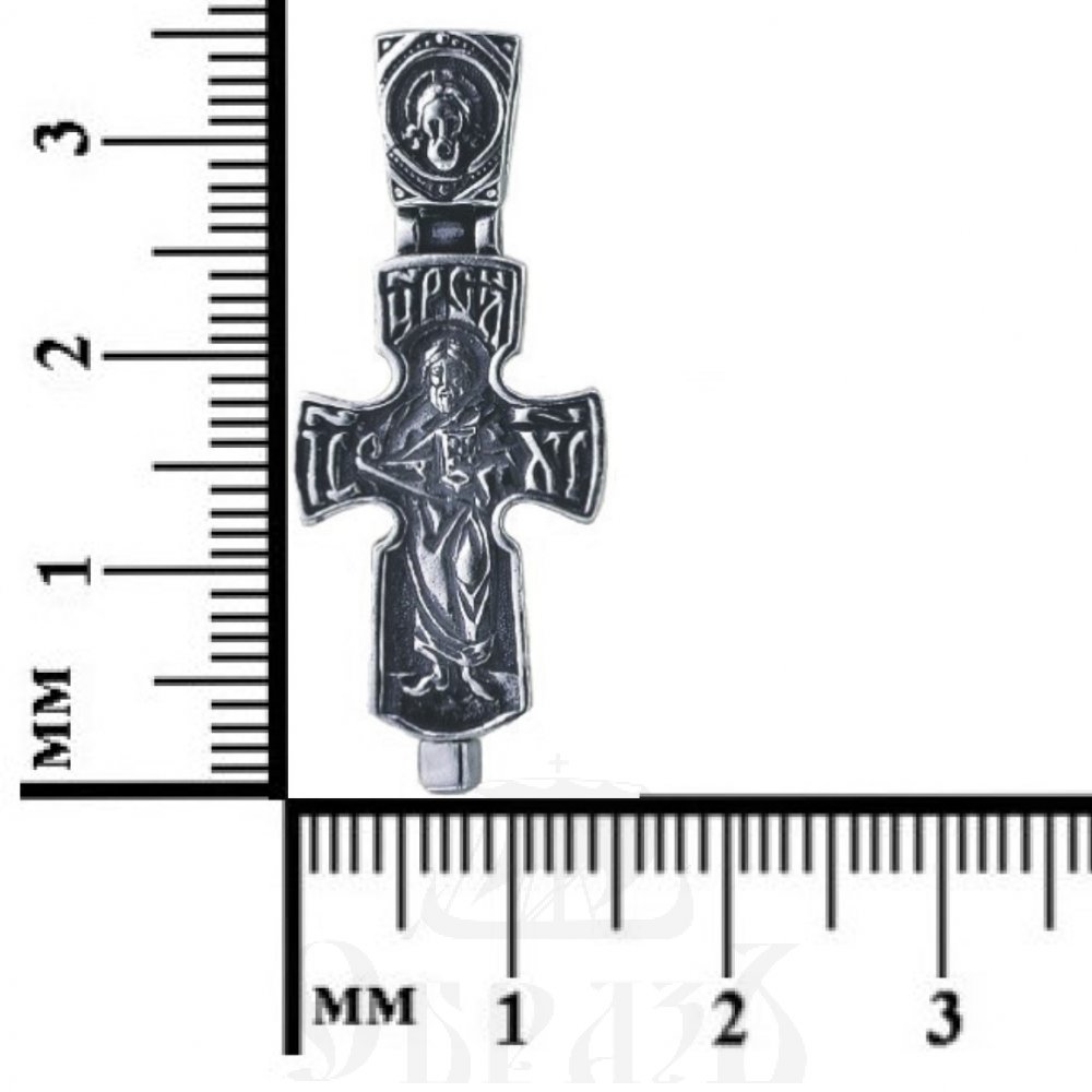 крест мощевик «господь вседержитель», серебро 925 проба (арт. 30-234-сч)