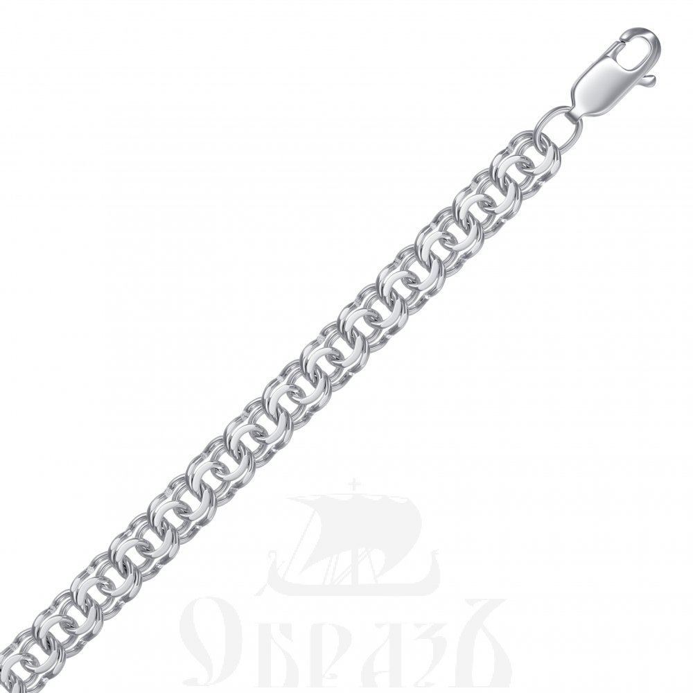 браслет "бисмарк" серебро 925 пробы с родированием (арт. нб 22-052ю-3 d0.80)